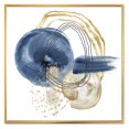 thumbnail image 1 of Designart Abstract Dark Blue Gold & Black Underwater Life FLOAT FRAME WALL ART, 1 of 4