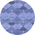 thumbnail image 1 of Ahgly Company Machine Washable Indoor Round Transitional Denim Blue Area Rugs, 3' Round, 1 of 7