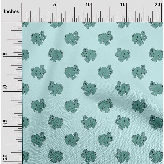 oneOone Georgette Viscose Fabric Rabbit Block Print Fabric By Yard 42 Inch Wide