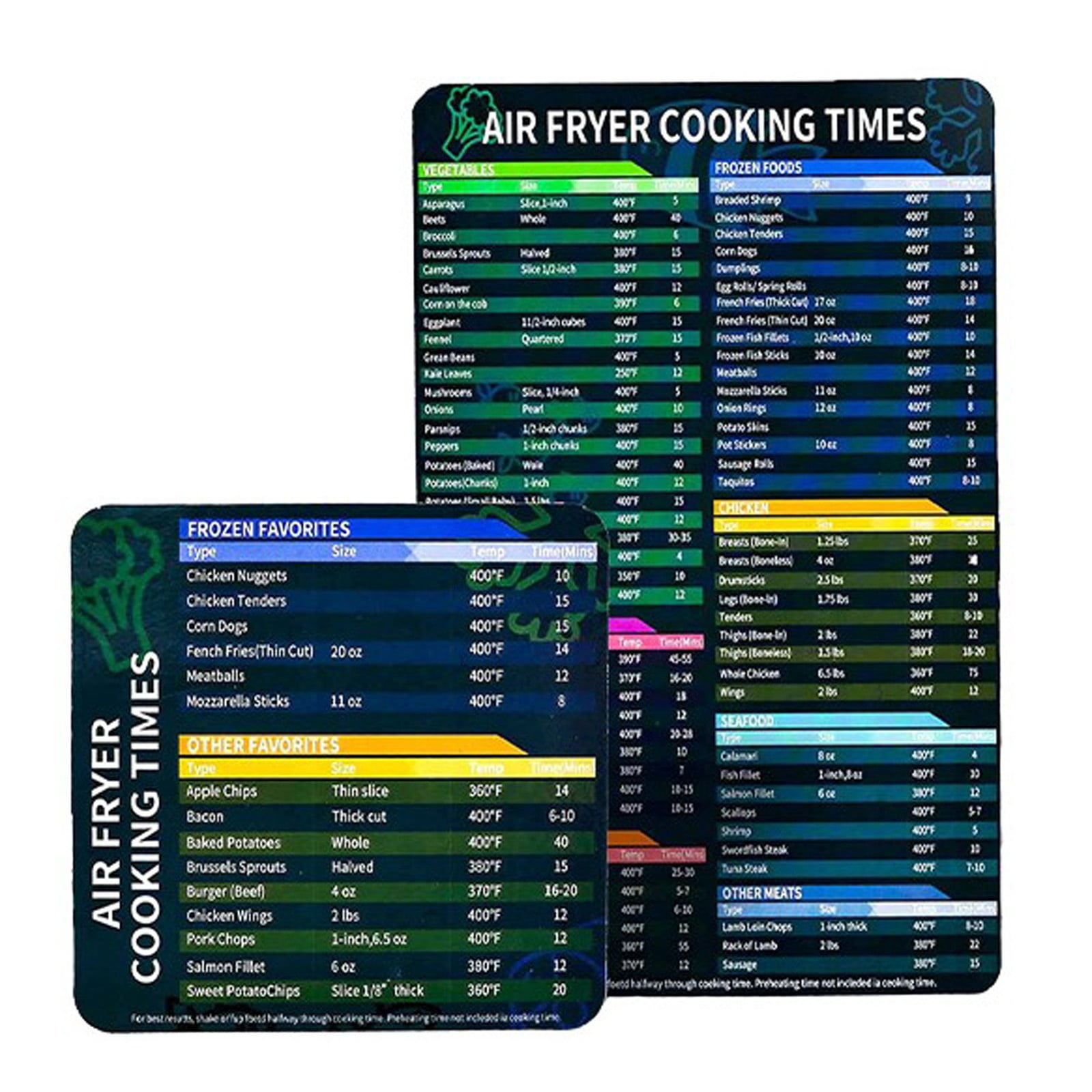 EGNMCR Fryer Magnetic Times Cheat Sheet Fryer Accessories Magnetic Chart Air fryer sticker