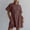 01 Café, variante sur Weiqiqre Robes Décontractées pour Femmes à Fermeture Éclair, Manches Courtes Style Cap, Col en V, Robes Midi Décontractées Fluides avec Poches