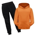 thumbnail image 1 of Hiiyo Boys Casual Active Outfits Solid Color Pullover Hoodie Sweatpants Set, 1 of 3