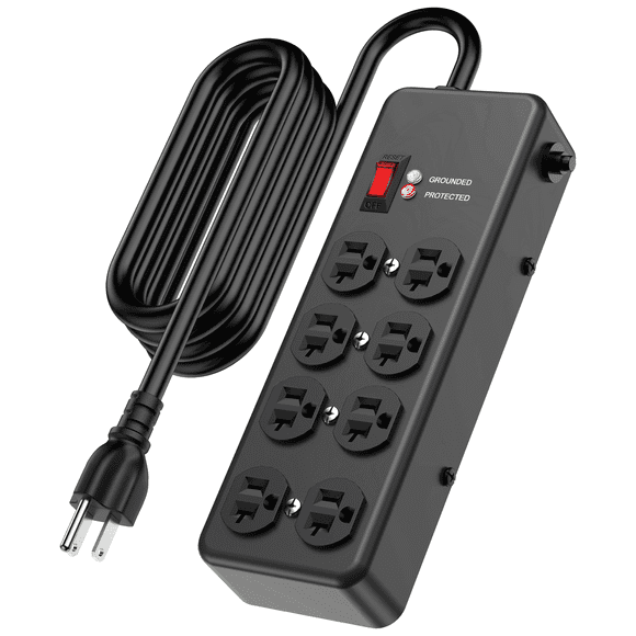 VILONG 20Amp Power Strip,Heavy Duty Surge Protector,8 Outlets,2500W,6FT 12AWG Extension Cords