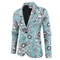 thumbnail image 1 of Birdeem Mens Printed Suit Single One Button Back Slit Long Sleeved Suit Collar Dress Performance Dress Casual Suit Jacket Blazer, 1 of 3