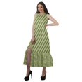 thumbnail image 3 of Moomaya Robe de Vacances pour Femmes en Rayonne, Col Licou, Sans Manches, Fente avant, Robe Imprimée, 3 of 4