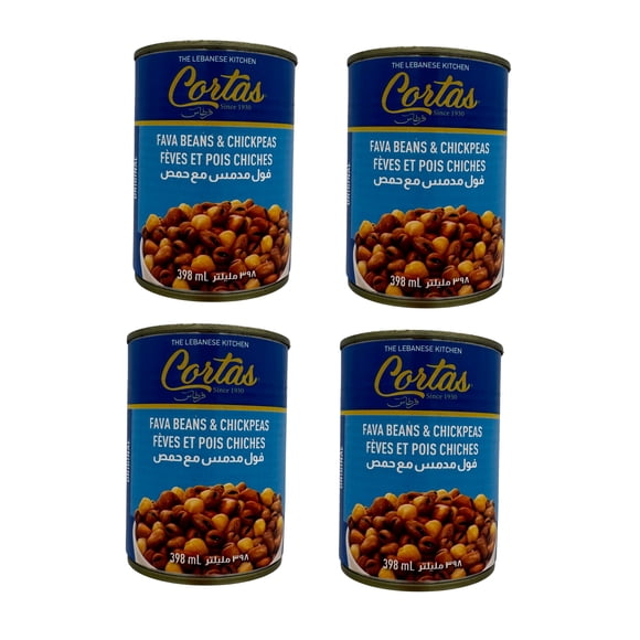 Cortas Fava Beans & Chickpeas Ready-to-Eat Tin, 400 g, Pack of 4