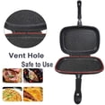 thumbnail image 4 of yeacher Dessini Double-sided Frying Pan, 32cm/12.6in BBQ Grill Pan, Double Side Pressure Cooking Grill Pan, Portable Grill Pot for Home Cooking, Anti‑Burn Handle, Grill Cookware Kitchen Supplies, 4 of 7