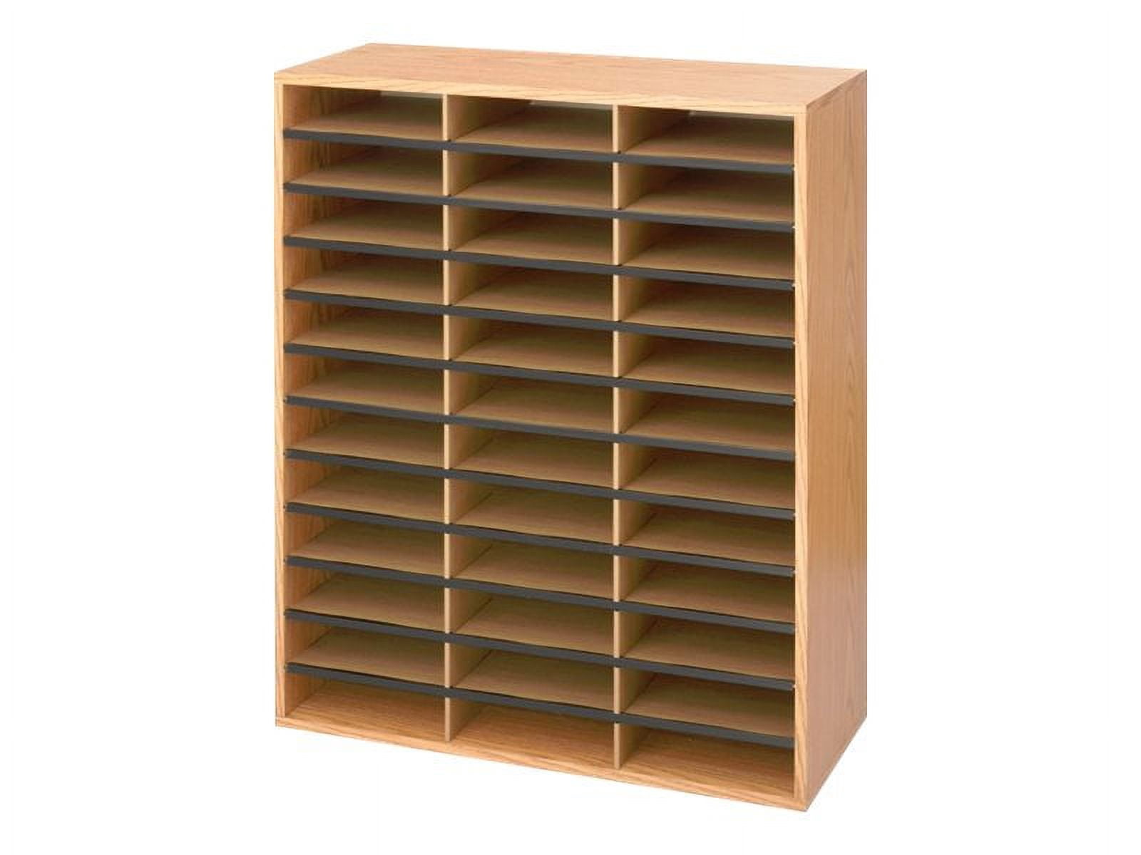 Safco 9403MO Medium Oak Wood/Corrugated Literature Organizer- 36
