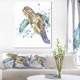 thumbnail image 1 of Illustration de Tortue de Mer Bleue - Impression sur Toile d'Art Animalier, 1 of 3