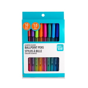 Pen+Gear Stylos à bille de mode, 1.0mm, Encres assorties, 10 Nombre