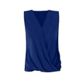 thumbnail image 5 of Pompotops Fashion Woman Causal V-Neck Solid Blouse Sleeveless T-Shirt Summer Tops, 5 of 5