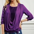 thumbnail image 2 of T-shirts pour Femmes à Manches Longues Pailletées, Tops d'Été Amples pour Femmes Violet m, 2 of 4