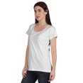 thumbnail image 4 of Inkmeso T-Shirt Basique à Encolure Dégagée Décontracté à Manches Courtes en Coton Uni T-Shirt Haut pour Femmes, 4 of 8