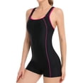 thumbnail image 4 of Charmo One Piece Swimsuits for Women Athletic Swimsuit Boyleg Sports Swimwear Bathing Suits, 4 of 5