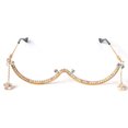 thumbnail image 1 of tamizeot Monture Métallique Intégrée Monture de Lunettes avec Strass Bijoux Cristal Scintillant Strass en Forme de W Or, 1 of 6