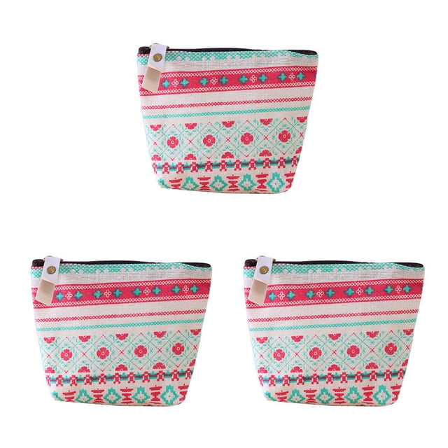 serony Mini Women Cartoon Holder Wallet Money Bags Key Card Wallet Zipper Purse folk-custom 3Set