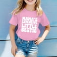 thumbnail image 2 of Girls Softball under Shirts Ruffle Girl Clothes Children's Casual Letter Pattern Print Multicolor Round Neck Short Sleeves, 2 of 4
