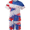 thumbnail image 5 of cllios Men's Short Sets 4th of July Short Sleeve Tshirts and Drawstring Shorts Matching Suits Independence Day Stars and Stripes Graphic Muscle Tracksuits Sets with Pockets, 5 of 5