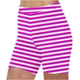 thumbnail image 1 of Plebaso Shorts pour Femmes 2025 Imprimé Rayé Shorts de Plage Taille Haute Mode Leggings Courts, 1 of 5