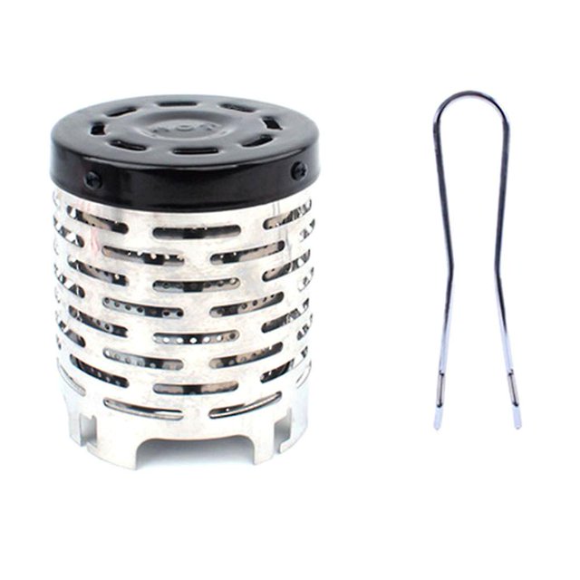 Chauffage de Camping Portable Mini Capuchon de Réchaud à Gaz Extérieur en Acier Inoxydable