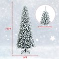 thumbnail image 2 of Gymax 7.5 FT Artificial Slim Christmas Tree Unlit Snow-Flocked Xmas Pencil Tree, 2 of 10