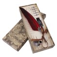 thumbnail image 2 of Feather Quill Pen and Ink Set Calligraphy Pen Set Fountain Dip Feather Pen and Ink Set Quill Pen Set Ink Pen with 6 Stainless Steel Nibs for Writing Paper Letter, 2 of 8
