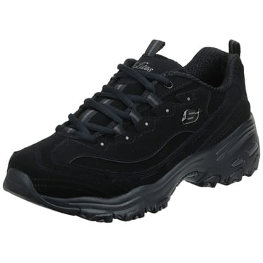 Skechers Sport pour Femmes D'Lites à Lacets en Mousse Mémoire, Noir/noir, 6,5 M US