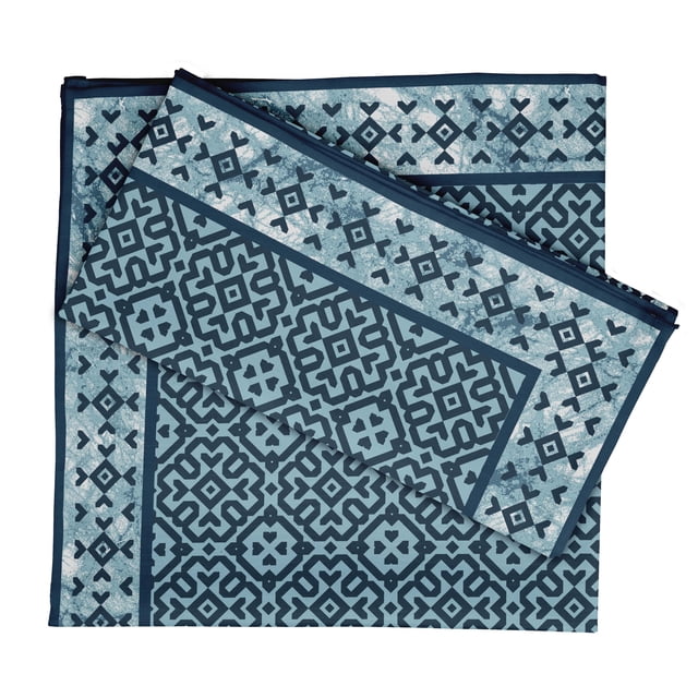 Vargottam Collection de Luxe Linge de Table Décor Serviette en Coton Tissu Imprimé Serviettes Réutilisables Ensemble de 4, 20 X 20 - Bloc Batik Asiatique