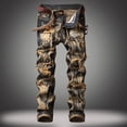 thumbnail image 2 of Fengqque Men's Ripped Jeans Slim Fit Casual Distressed Denim Pants Yellow 14(XXXL), 2 of 9