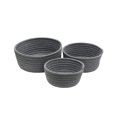 thumbnail image 2 of ziyahi 3 Pieces/Set Storage Basket Washable Cotton Home Household Braided Replacement Living Room Sundries Makeup Container Organizer Dark Grey, 2 of 9