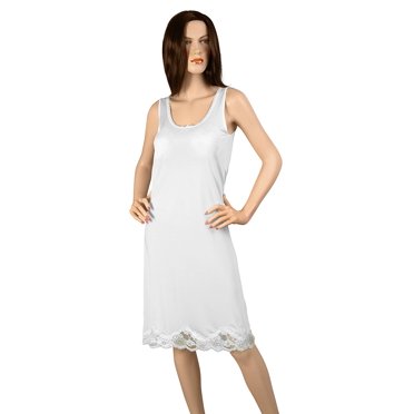 Gemsli Womens Blend Nylon Full Slip with Novelty Lace, Cling Free, 32