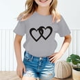 thumbnail image 2 of HNMKIU T-Shirt Graphique Tendance pour Filles Col Rond Manches Courtes Haut d'Été Décontracté pour Enfants, 2 of 5