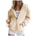 thumbnail image 1 of RKSTN Womens Zip Up Y2K Hoodies Long Sleeve Fall Oversized Casual Solid Color Sweatshirts Jacket with Pockets, 1 of 7