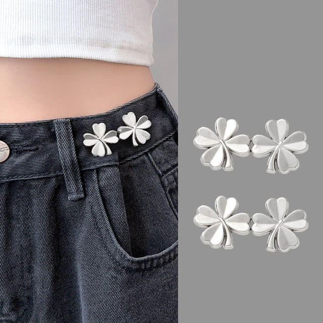 DIY Knitting Project Category Upgrade Versatile Waist Tightener Button Kit Fusion for Jeans Adjustment No Stitching Required Detachable Clip to Resize Waistline