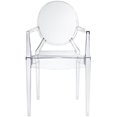 thumbnail image 2 of Modway Casper Modern Acrylic Stacking Dining Room Arm Chair, Clear, 2 of 5