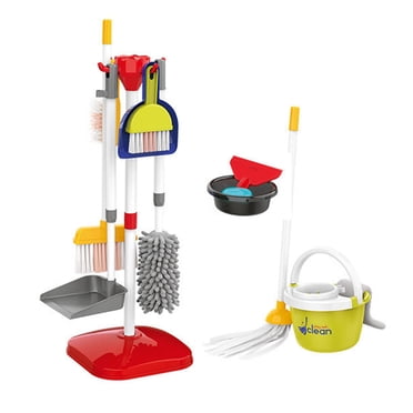 Bunblic Ensemble de Nettoyage pour Enfants Jeu d'Imitation Entretien Ménager Balai pour Enfants Jouet pour Tout-Petits Ensemble de Nettoyage pour Garçons, Cadeau d'Anniversaire pour Filles Jouet de Fête pour Enfants 18 Pcs