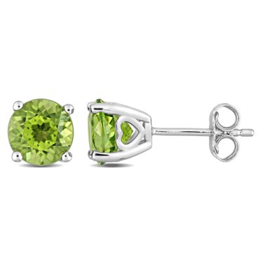 Miabella 3 Carat T.G.W. Peridot Sterling Silver Solitaire Stud Earrings