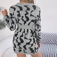 thumbnail image 4 of FcBaudy Robe à Manches Longues à Col en V, Robes d'Été pour Femmes, Robes pour Femmes Mode Robe Décontractée à Manches Longues pour Femmes Col en V Robes Imprimées pour Sorties pour Dames Robe pour Femmes, 4 of 8