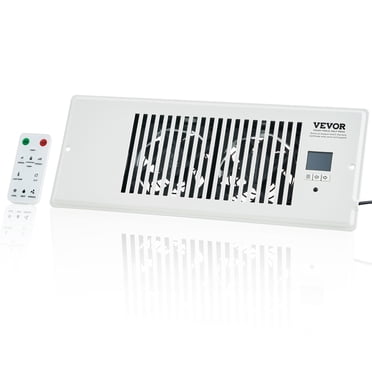 VEVOR Register Booster Fan, Quiet Vent Booster Fan Fits 4” x 12” Register Holes, with Remote Control and Thermostat Control, Adjustable Speed for Heating Cooling Smart Vent, White