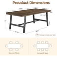 thumbnail image 2 of Industrial Dining Table for 6-8, 78.7" Long Wood Table with Metal Frame for Kitchen & Dining Room（Only Table）, 2 of 7