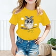 thumbnail image 2 of Chemises Filles Imprimé Mignon Col Rond Manches Courtes Tee Été Mode Ample Vêtements Bébé Filles Jaune 8-10 Ans, 2 of 4