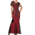 thumbnail image 2 of UPPADA Robe Cocktail à Col Rond pour Femmes Robe Queue de Poisson Robe Cocktail Sans Manches Robe Formelle Évasée Robe d'Invitée de Mariage Robe Cocktail Moulante Liquidation en Liquidation, 2 of 4