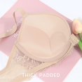 thumbnail image 5 of YANDW Push Up Front Closure Plunge Bras for Women Thick Padded Lace Racerback Underwire Bra, Beige 40A, 5 of 5