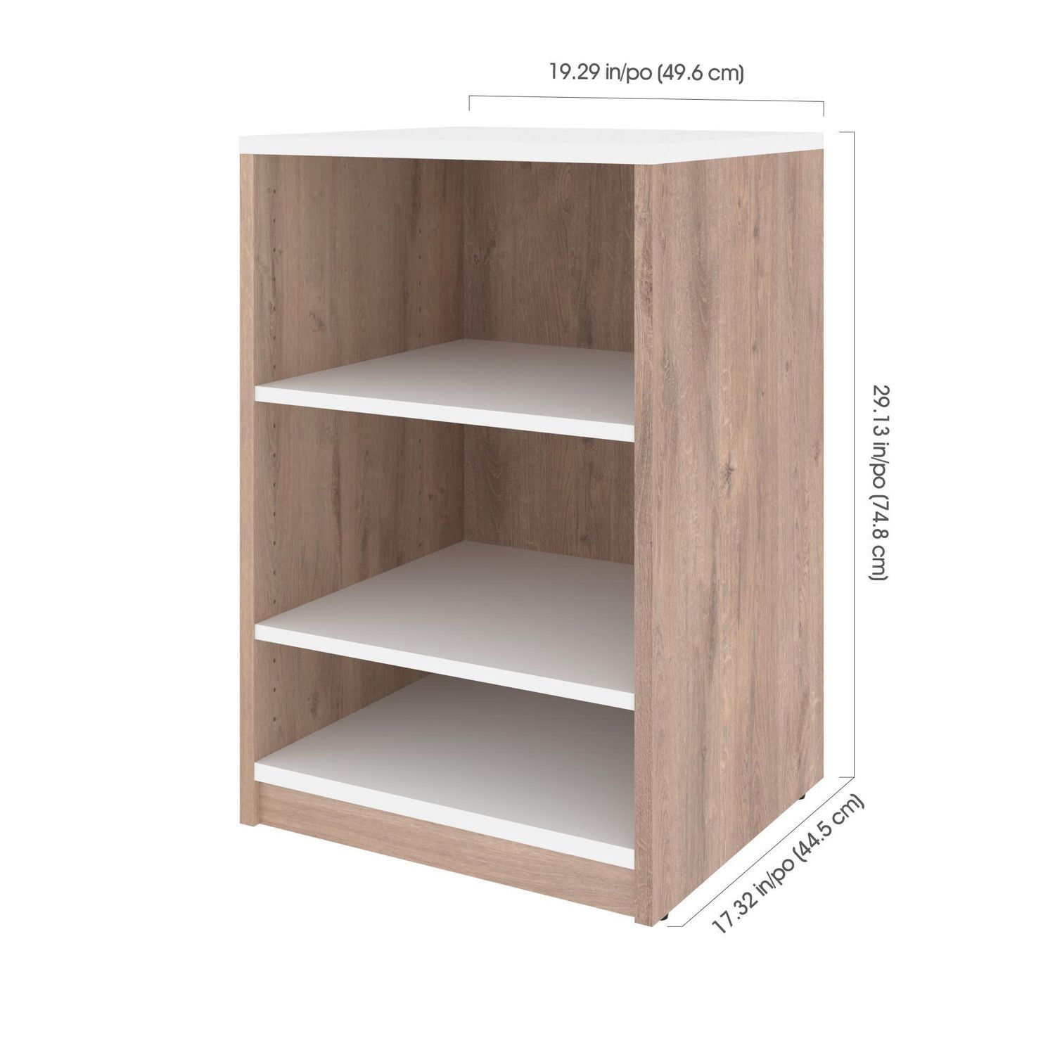 Table de chevet 20L Cielo de Bestar, brun rustique et blanc
