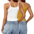 thumbnail image 4 of Timegard Camisoles 2 Pcs pour Femmes Col Rond Côtelé Sans Manches Ajusté Court Haut Décontracté Sortie Camis, 4 of 6