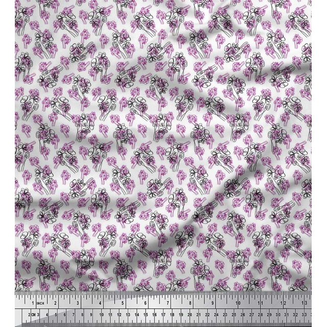 Soimoi Rayon Fabric Floral Shirting Printed Fabric 1 Yard 56 Inch Wide