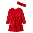 thumbnail image 2 of George Toddler Girls' Velour Dress 2-Piece Set, 2 of 2