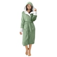 thumbnail image 1 of Kcodviy Women Winter Plush Lengthened Oversized Fleece Jacket Shawl Bathrobe Home Clothes Night Light Jacket Long Sleeved Robe Coat, 1 of 6