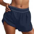 thumbnail image 4 of LOVZFMLL Womens Solid Color High Waisted Running Shorts With Pockets And Yoga Pants Dark Blue M, 4 of 5