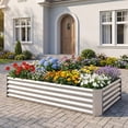thumbnail image 4 of Gymax 2 Pcs Galvanized Raised Garden Bed Rectangular Galvanized Metal Planter Box, 4 of 10